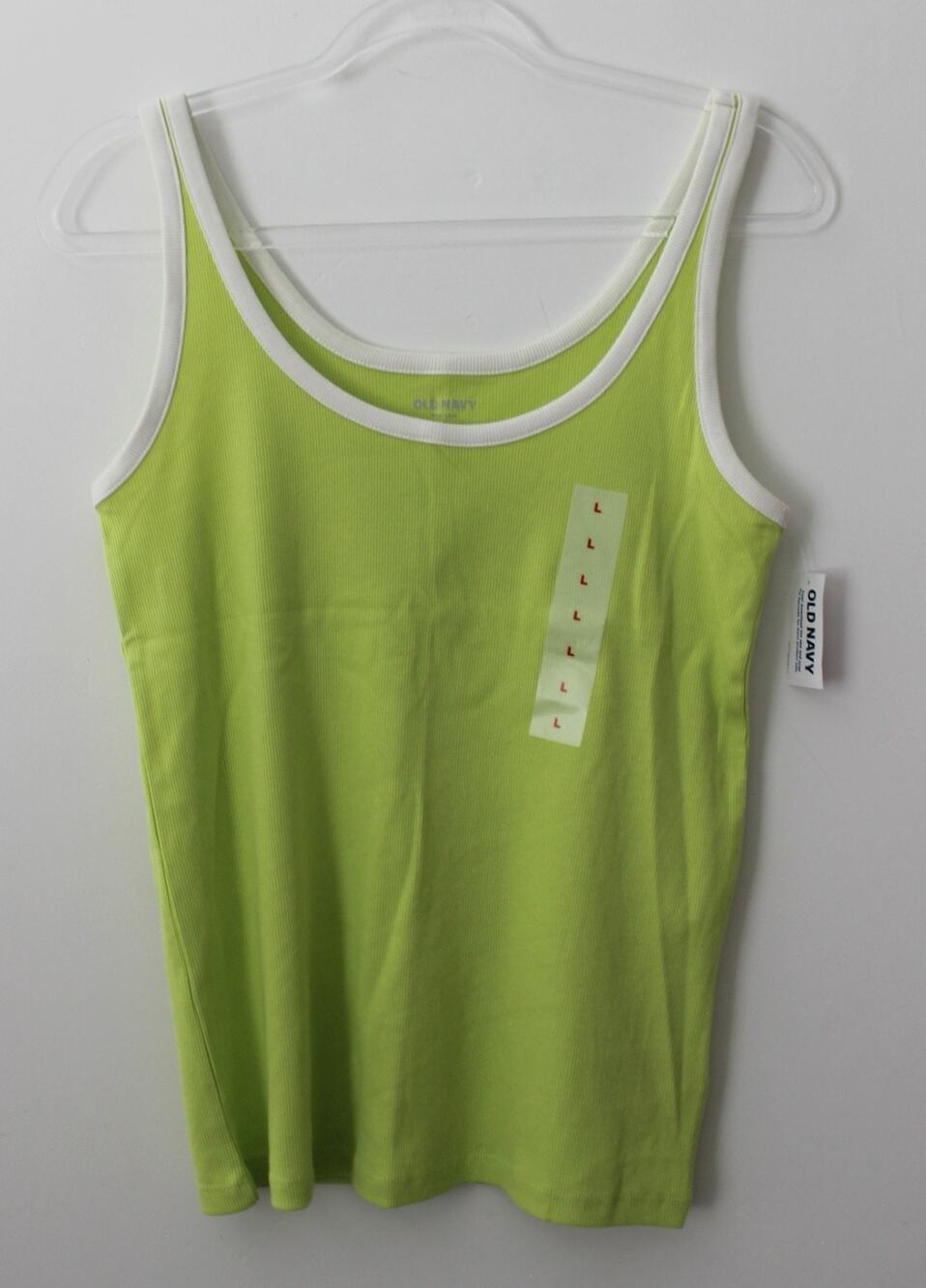 Old Navy Womens First-Layer Ribbed Scoop-Neck Tank Top Green Sprout Size L NWT